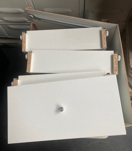 2 x 2 witte lades voor Kallax-kast Ikea, Huis en Inrichting, Ophalen, Overige typen, Gebruikt, Hout