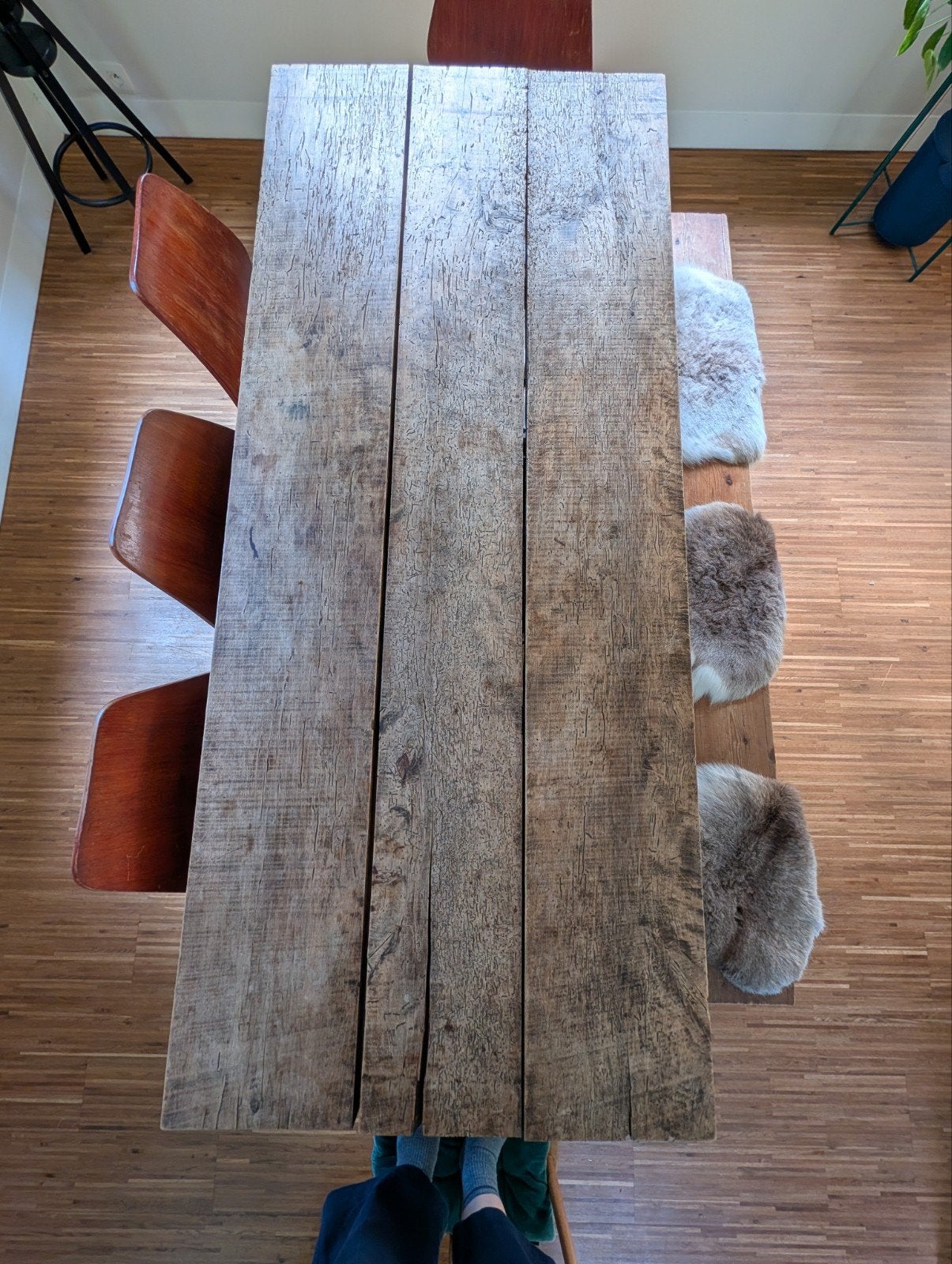 Table à manger ancienne sur roulettes, Maison & Meubles, Enlèvement