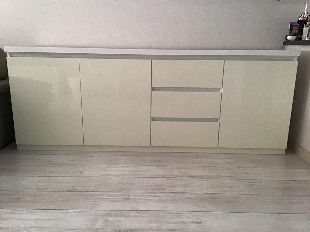 Dressoir hoogglanswit lengte=220 cm breedte 50cm hoogte 80cm, Huis en Inrichting, Kasten | Dressoirs, Ophalen, Zo goed als nieuw