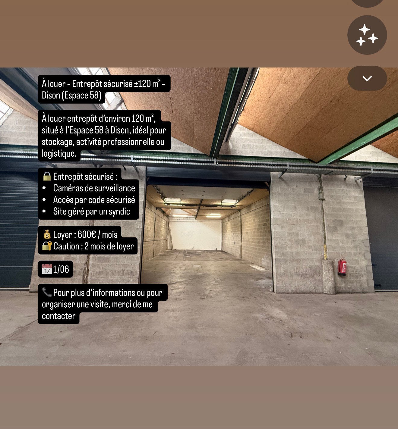 – À louer entrepôt d’environ 120 m², Immo, Province de Liège