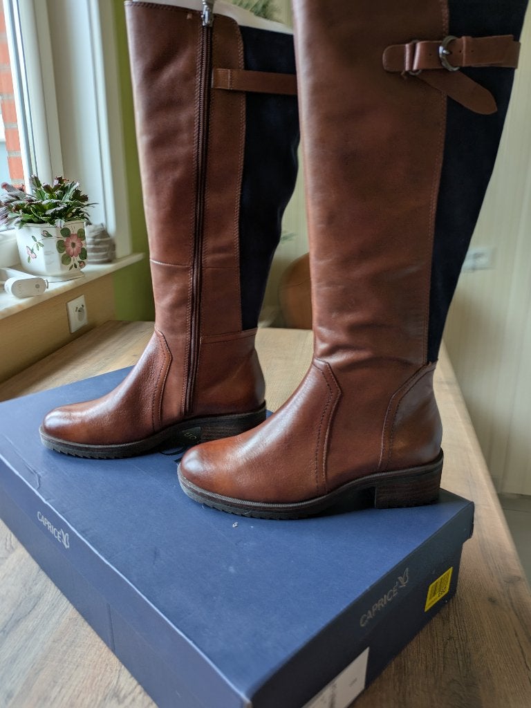 Caprice leren laarzen - Nieuw, Ophalen, Hoge laarzen, Bruin, Nieuw