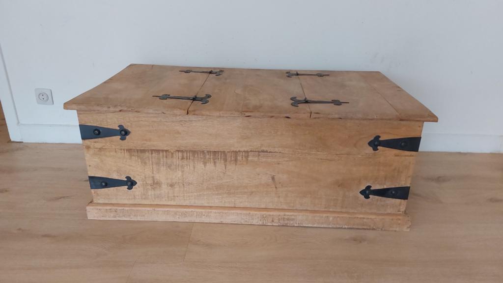 Houten opbergkist. Ook te gebruiken als salontafel, Huis en Inrichting, Ophalen, Gebruikt, Minder dan 50 cm, 50 tot 75 cm