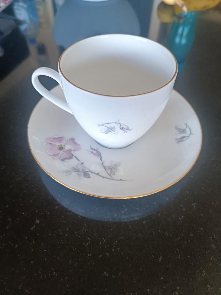 6 tasses et 6 sous tasses, Porselein