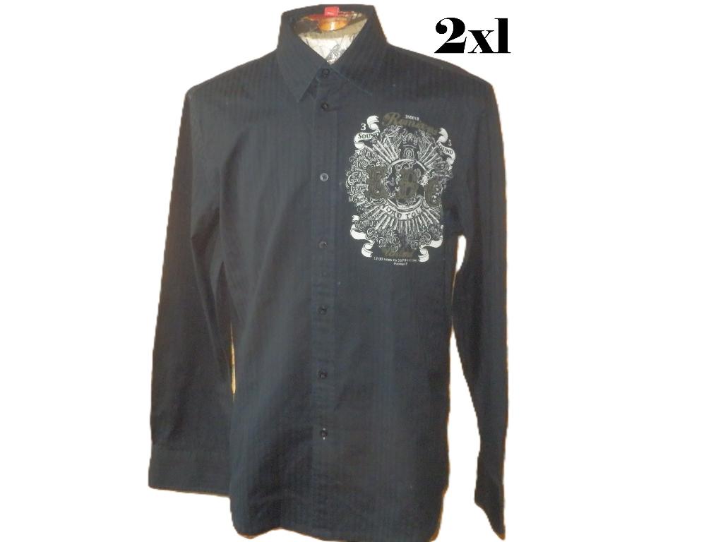 (4)- chemise homme t.2XL noir - esprit -, Kleding | Heren, Overhemden, Zo goed als nieuw, Overige halswijdtes, Zwart, Ophalen of Verzenden
