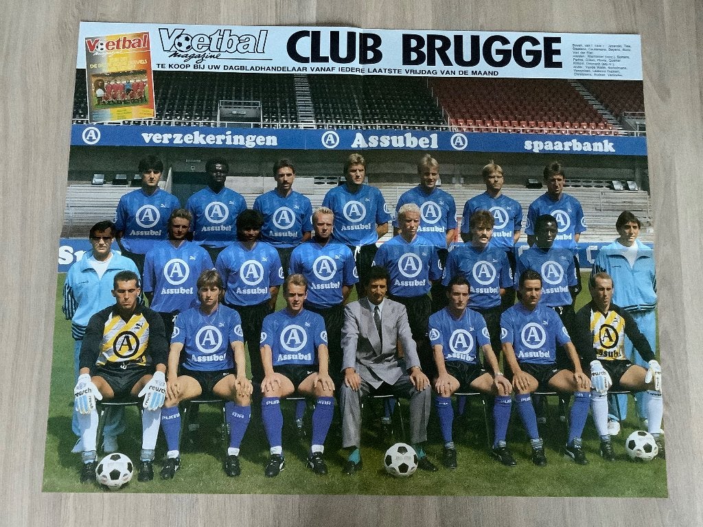 Poster Club Brugge eind jaren 80 / begin jaren 90, Ophalen of Verzenden, Zo goed als nieuw, Poster, Plaatje of Sticker