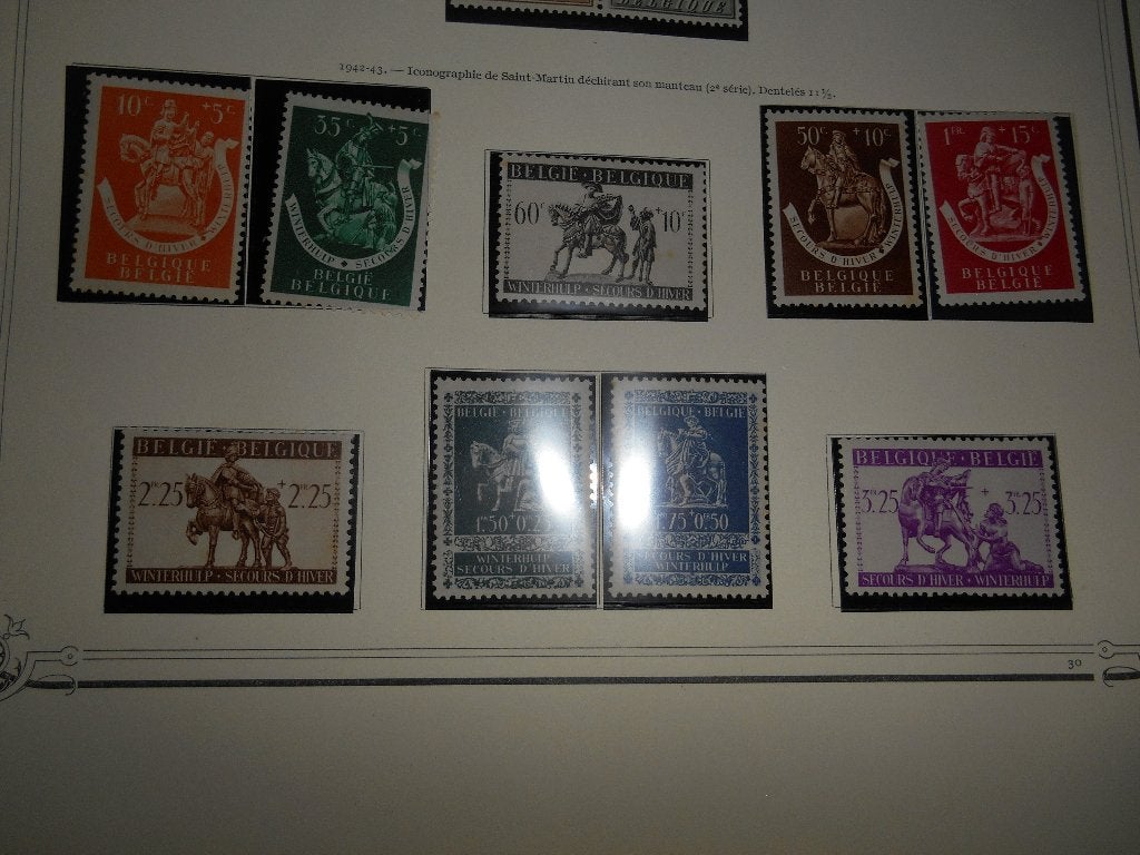 Série de 9 Timbre Belge Saint Martin 1942-43, Timbres & Monnaies, Enlèvement ou Envoi