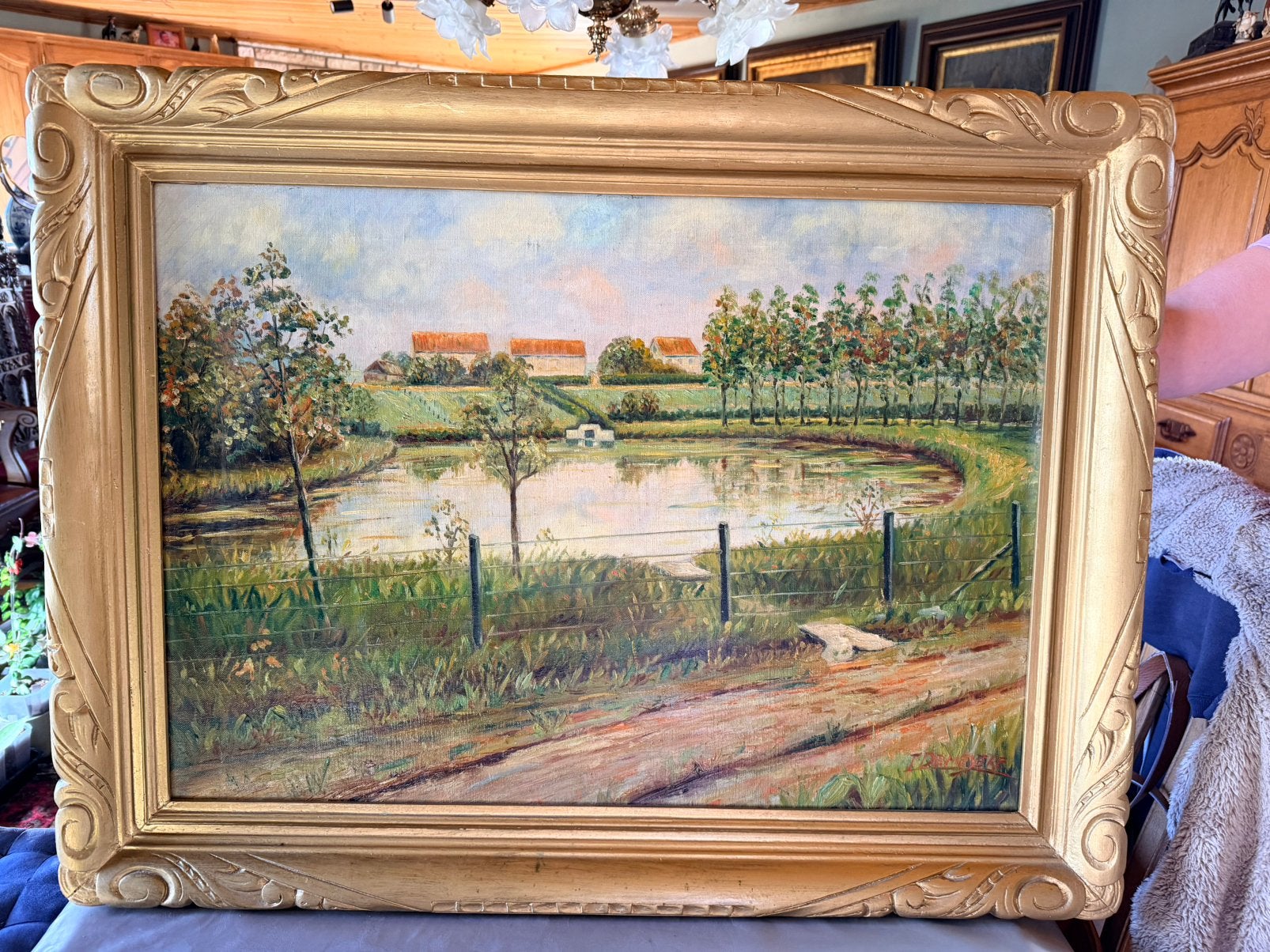 2 schilderijen met art deco kaders  De Meyere, Enlèvement