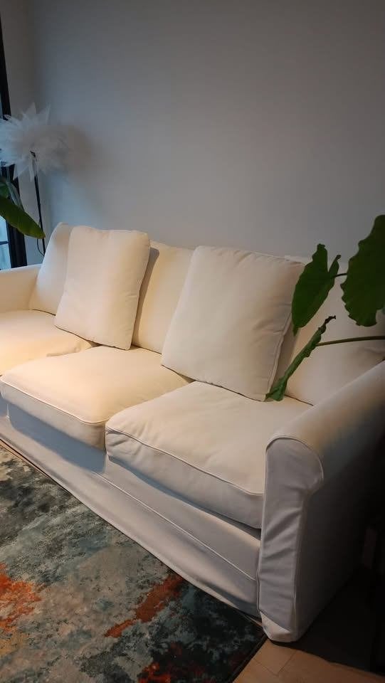 Canapé 3 places IKEA GRÖNLID, Maison & Meubles, Bois, Enlèvement ou Envoi, IKEA GRÖNLID 3-seater sofa – White – Excellent condition