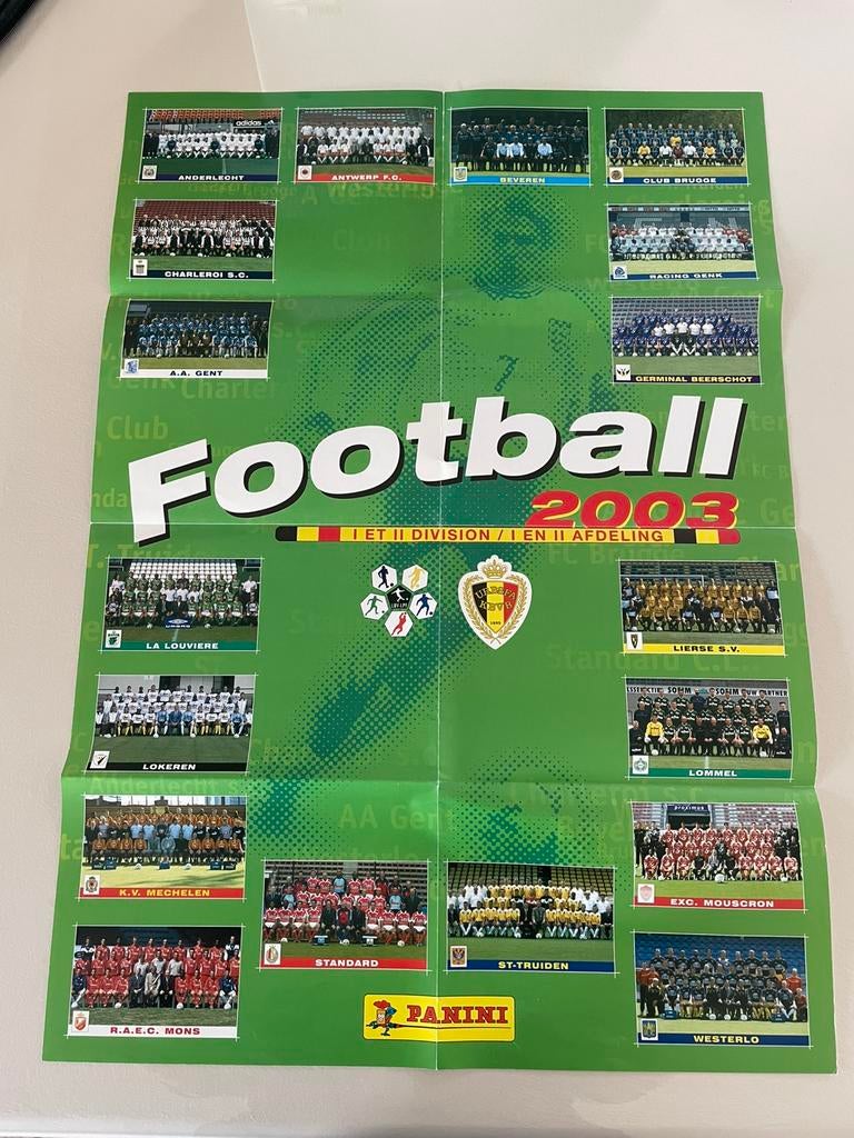 Panini - Poster Football België 2003, Verzamelen, Ophalen of Verzenden, Zo goed als nieuw