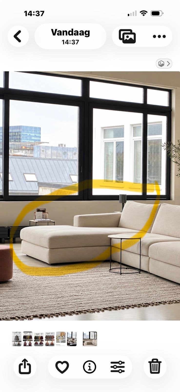 Design sofa Abitare - chaise long gedeelte., Ophalen, Zo goed als nieuw