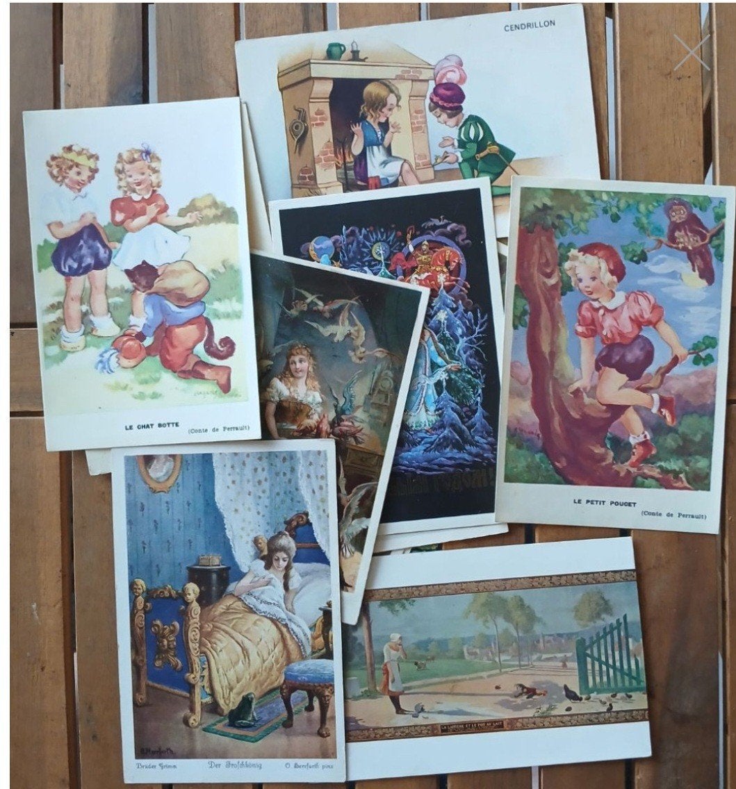lot 14 x cpa conte et legende illustrateur celebre, Enlèvement ou Envoi
