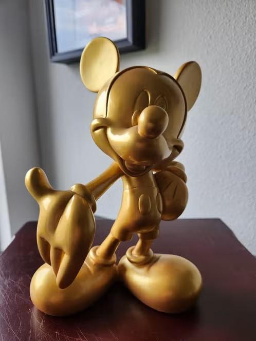 Walt Disney Mickey Mouse Classic Goud versie Beeld Gemerkt, Enlèvement, Mickey Mouse, Utilisé, Statue ou Figurine