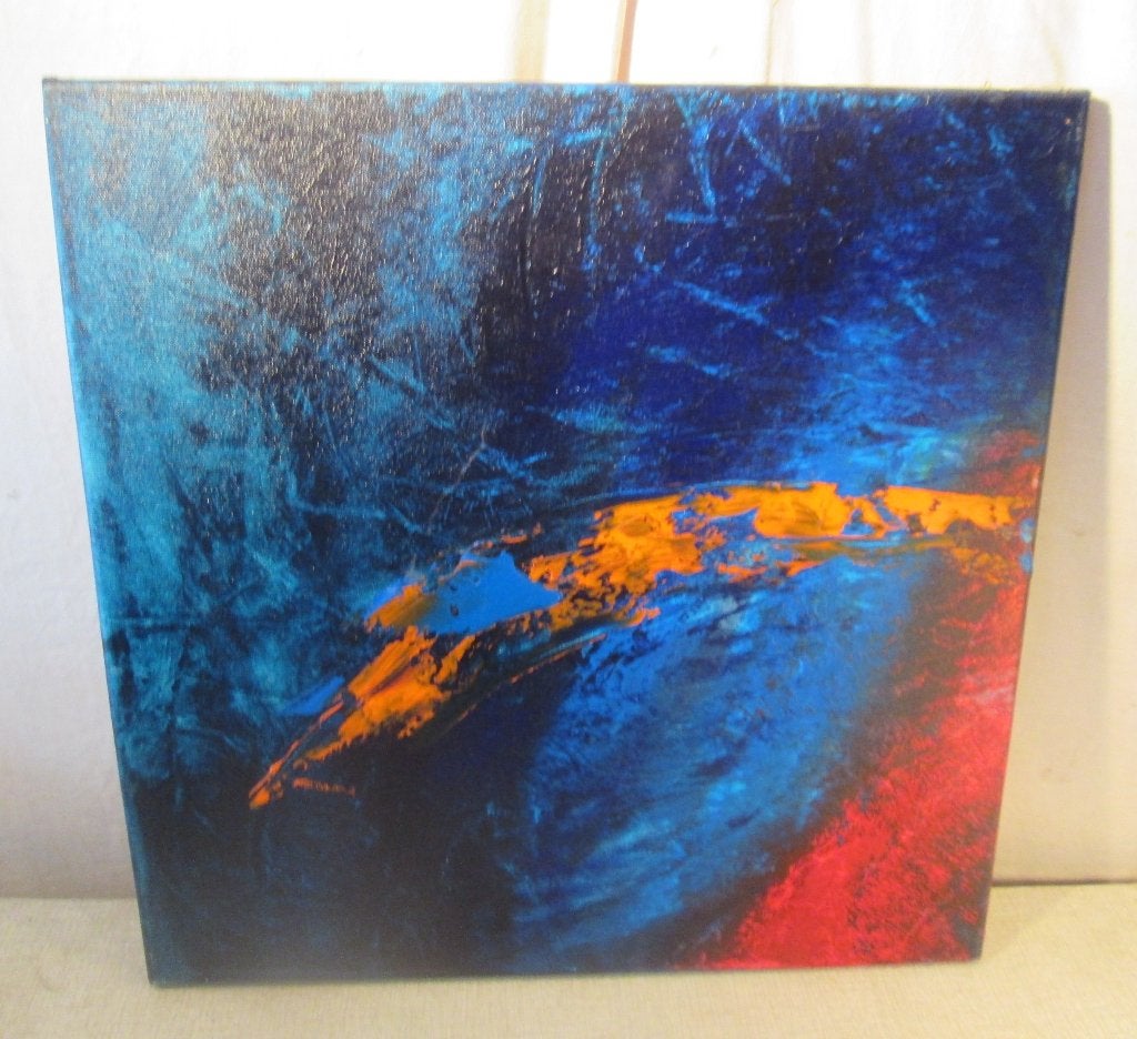 Belle œuvre peinte abstraite 'Lightning Strikes' - P Sinus, Antiquités & Art, Enlèvement ou Envoi