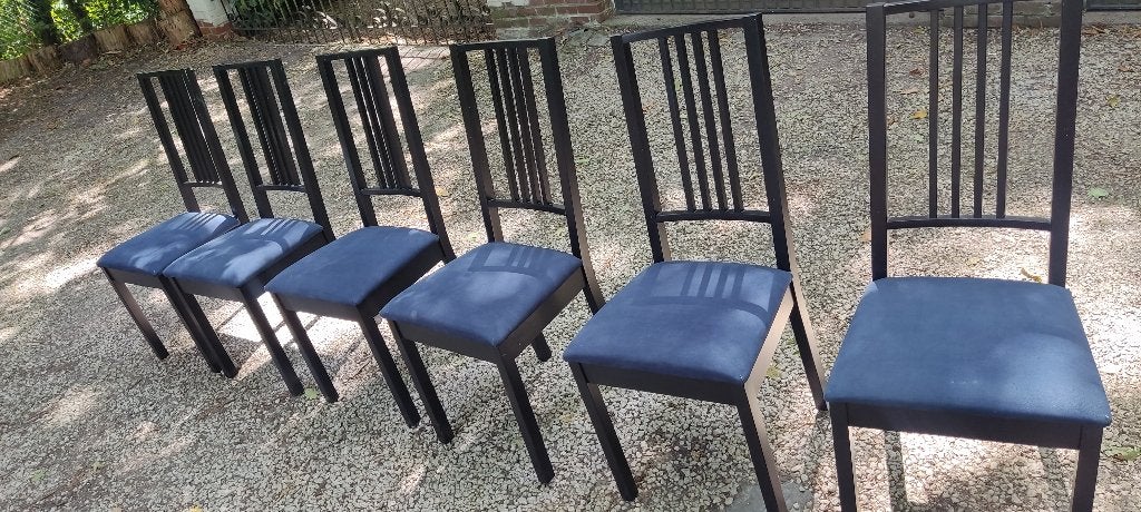 6 chaises IKEA, Bois, Enlèvement, Bleu, Cinq, Six Chaises ou plus