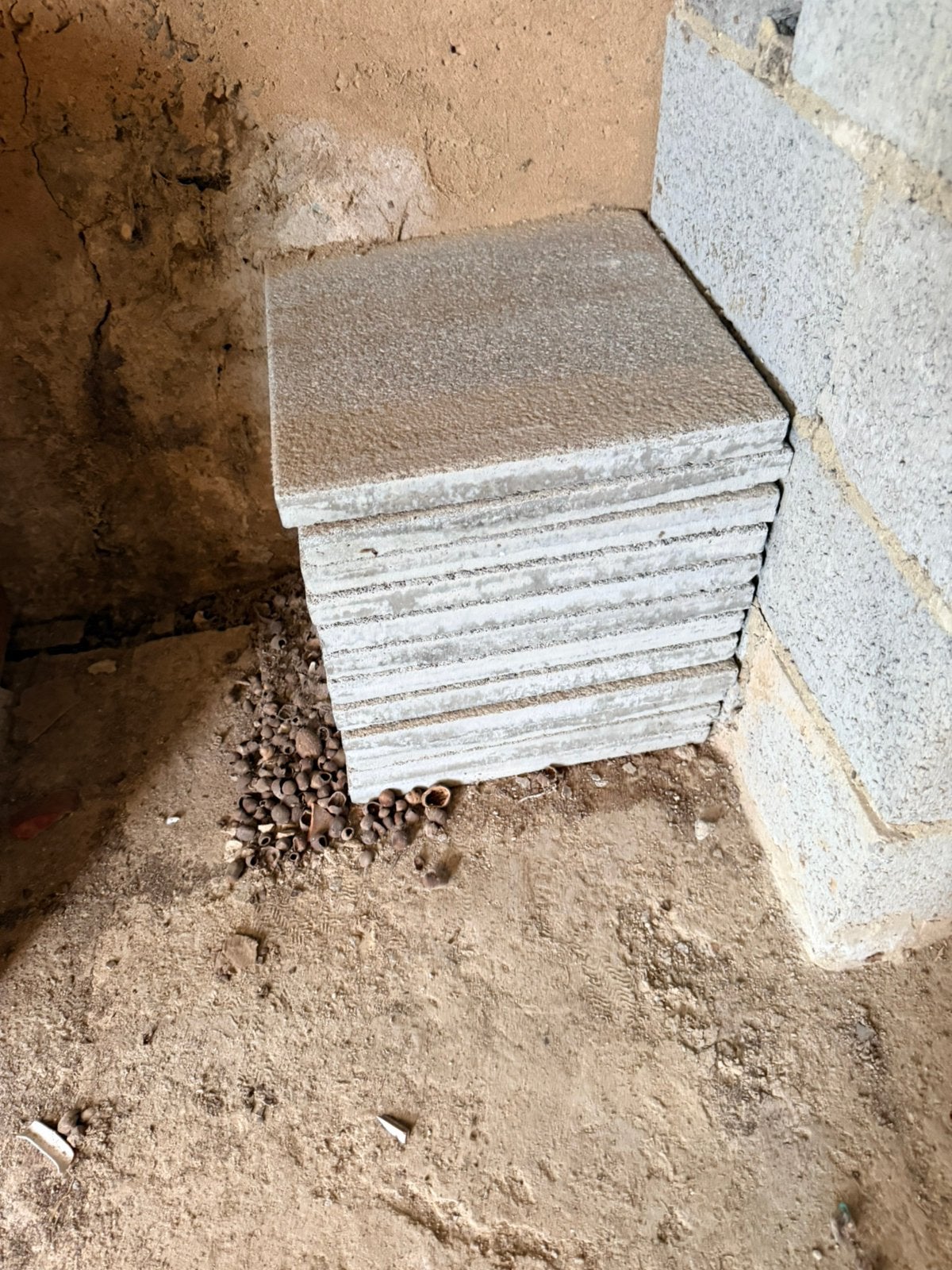 12 betonnen tegels 40x40x3,5, Ophalen, Zo goed als nieuw, 40 tot 60 cm, 40 tot 60 cm