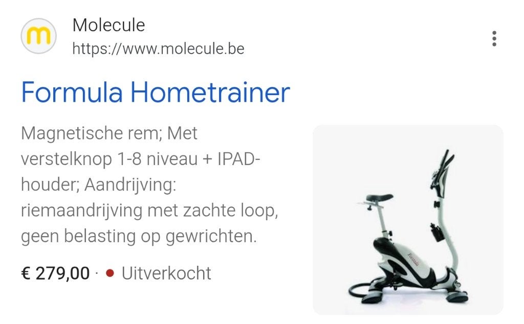 Hometrainer, Enlèvement, Comme neuf