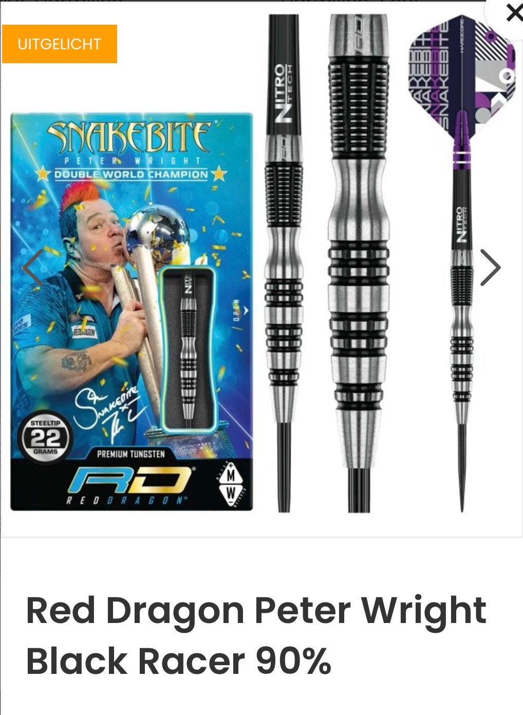 Red Dragon Pieter Wright 22gr, Sport en Fitness, Ophalen of Verzenden, Nieuw, Pijlen