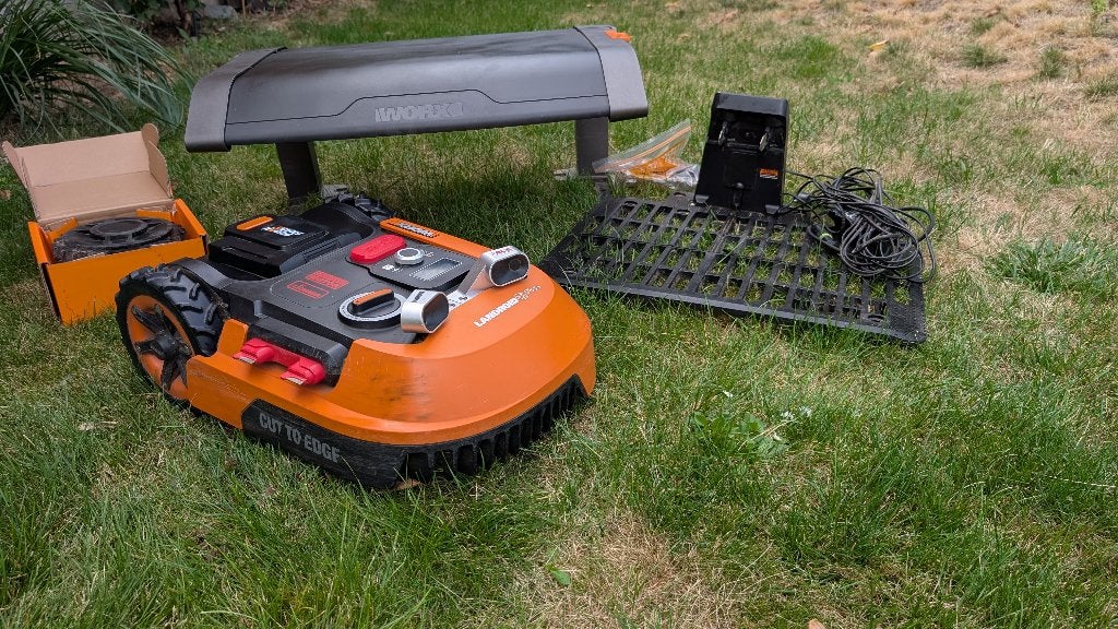 Worx Landroid M700+ WR167E – incl. ACS, garage & extra wiele, Ophalen, Gebruikt, Worx, Minder dan 20 cm