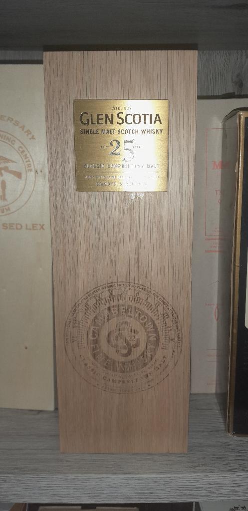 Whisky 25 jarige glenscotia in mooie kist, Verzamelen, Ophalen of Verzenden, Zo goed als nieuw
