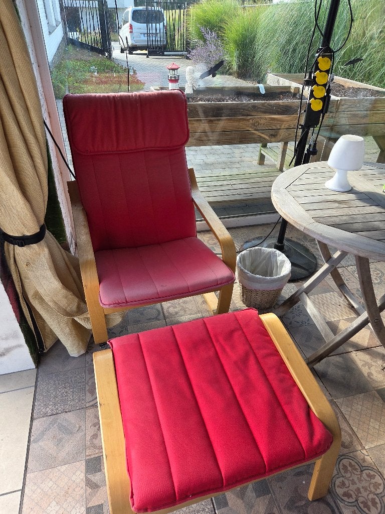 Gratis - gebruikte ikea poang mét voetenbankje, Huis en Inrichting, Fauteuils, Ophalen, Gebruikt, Overige materialen