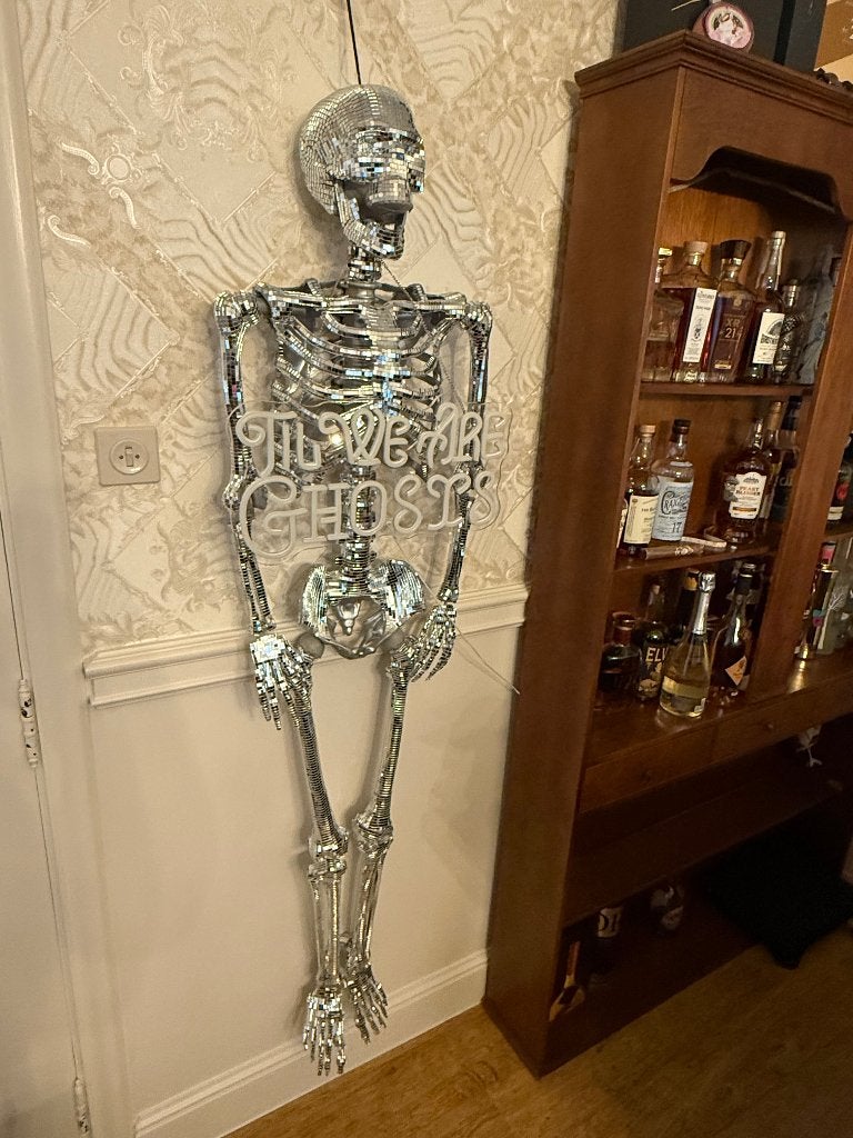 Decoratie Disco Skelet 120 cm Spiegelglas, Huis en Inrichting, Ophalen, Zo goed als nieuw