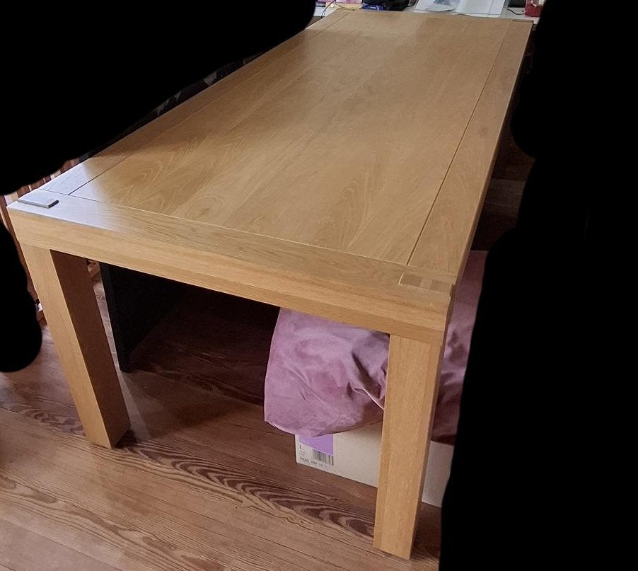 Eettafel eik 220 x 95 (reeks Xenon), Ophalen, Gebruikt, Klassiek, Eikenhout