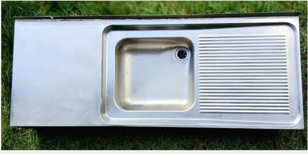 Grote RVS Spoelbak – Inclusief geluiddemping, Ophalen, Gebruikt, 50 tot 100 cm, 100 tot 150 cm