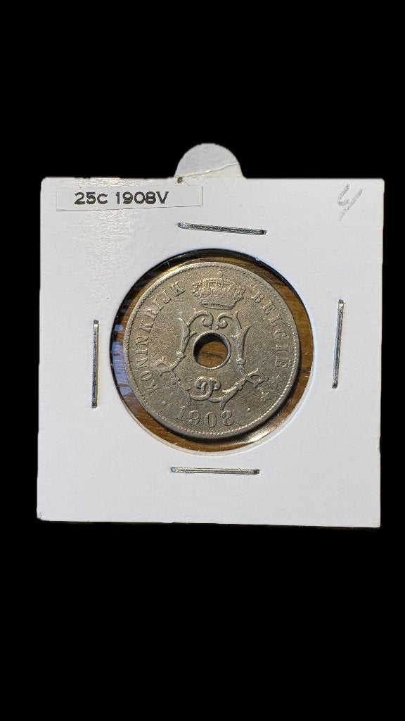 LEOPOLD II : 25 centimes 1908V (4), Enlèvement ou Envoi