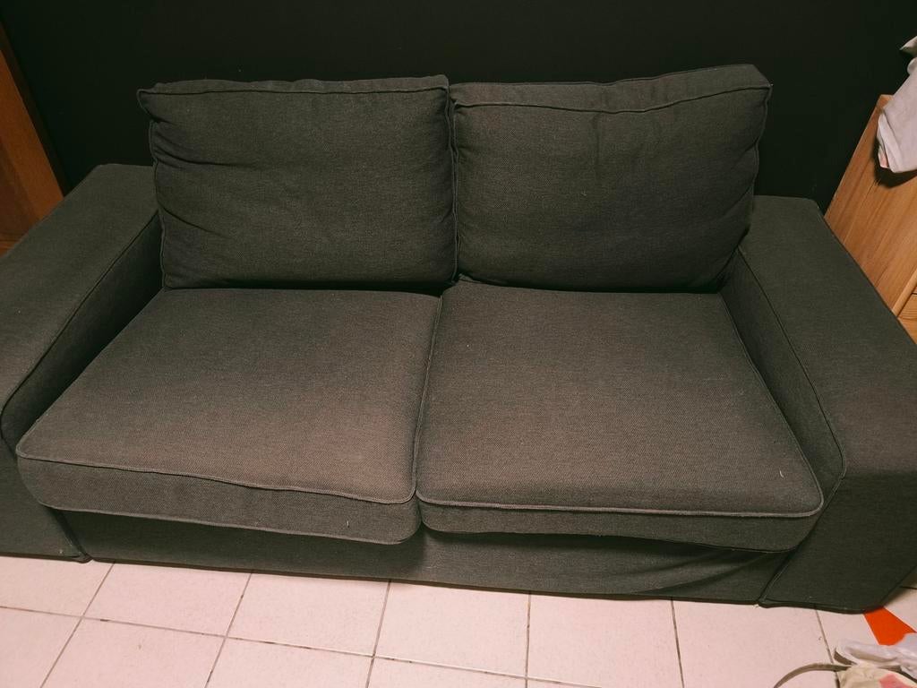 Zetel antraciet 2 persoons, Maison & Meubles, Canapés | Salons, 75 à 100 cm, Tissus, Comme neuf, Enlèvement