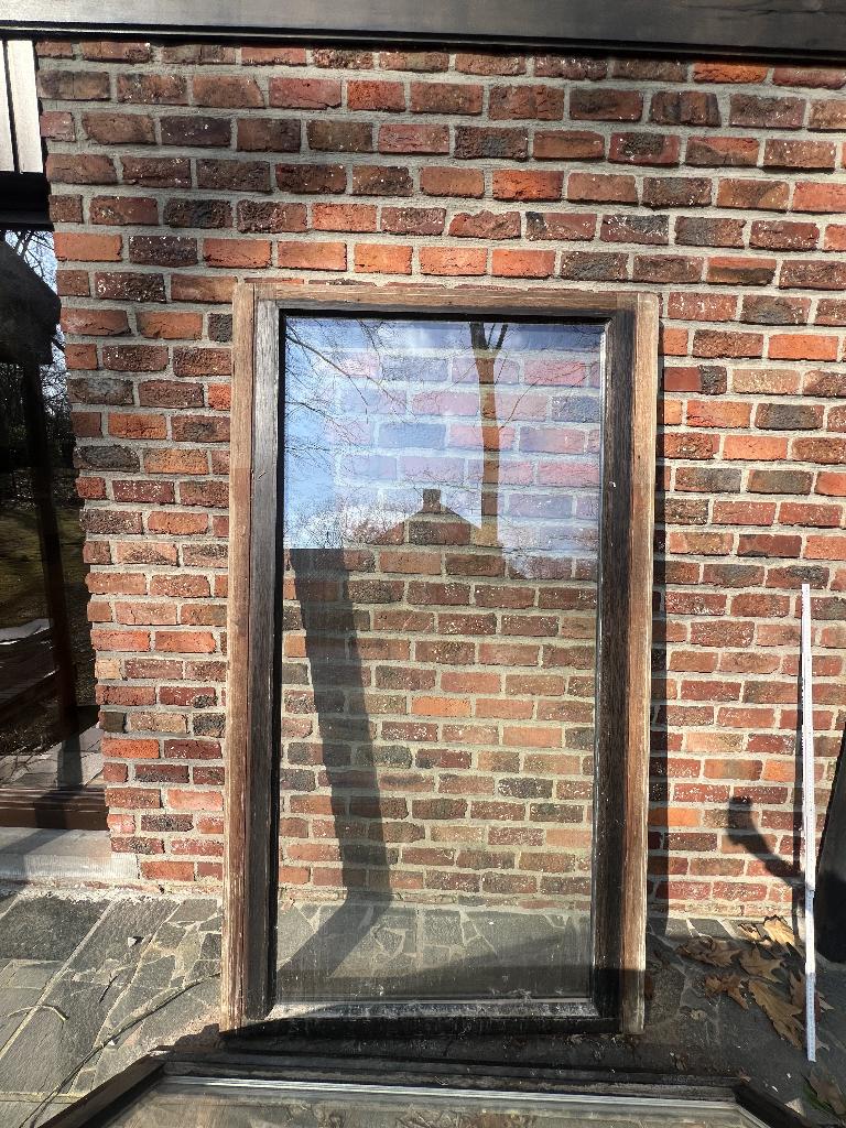 Houten raam meranti, Doe-het-zelf en Bouw, Glas en Ramen, Ophalen, Gebruikt, 80 tot 120 cm, Overige typen