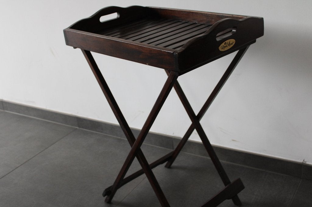 Royal Arrow – vintage teak butlertray / dienbladtafel, Ophalen, Afneembaar, Zo goed als nieuw, Hout