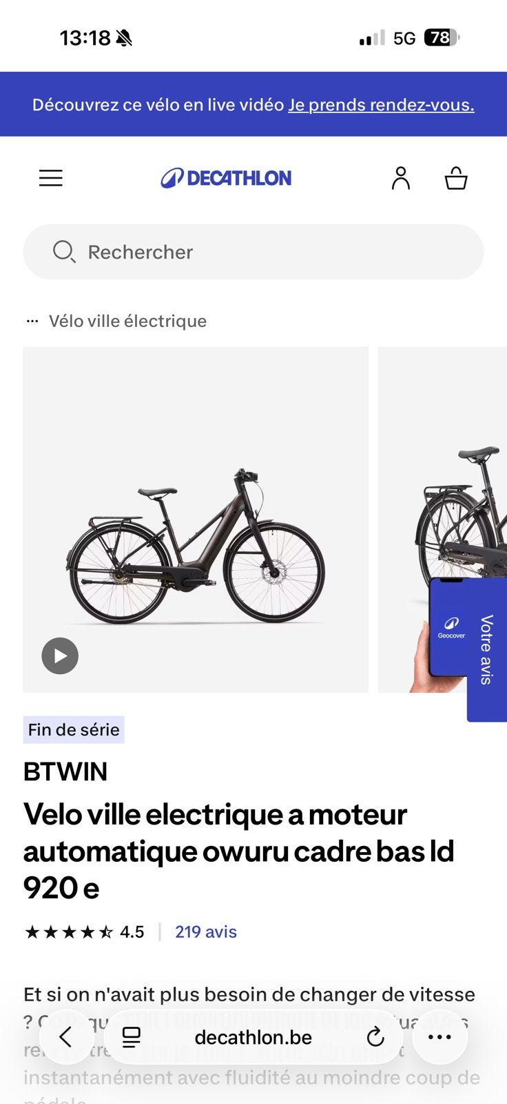Velo de ville électrique neuf, Enlèvement, Comme neuf