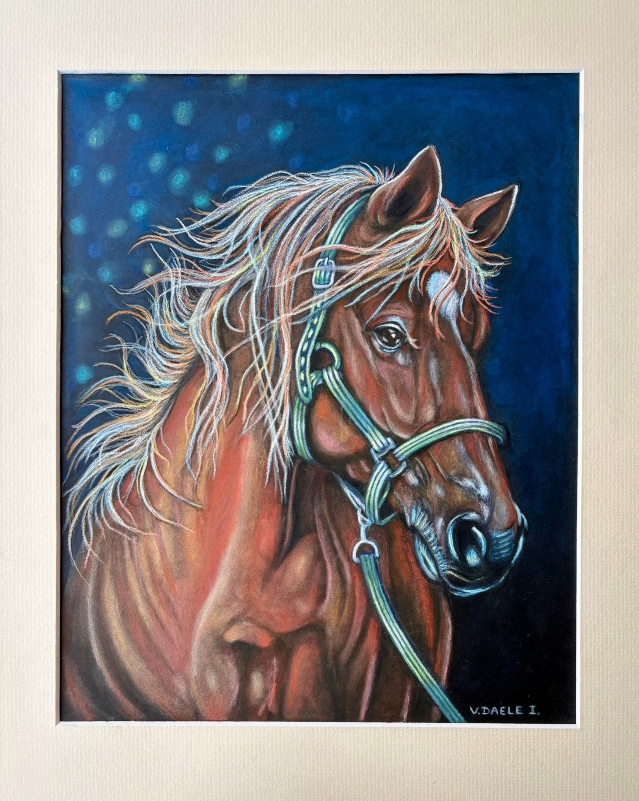 Paard paardenkop getekend met pastelkrijt. Gesigneerd, Ophalen, Gesigneerd, Tekening
