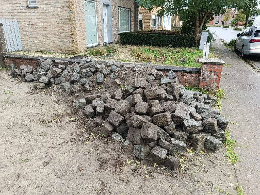 Kasseien graniet, Ophalen, Gebruikt, Klinkers, Natuursteen
