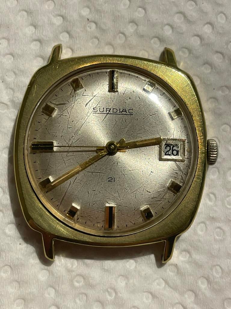 Ancienne montre Suisse plaquée or. Tres bon etat., Enlèvement ou Envoi, Utilisé, Or, Or
