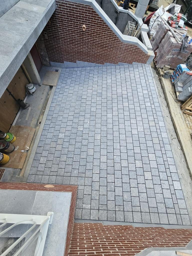 200m² Pavés 30x10x8cm - Pierre bleue Hainaut - Flammé, Neuf, Autres types, 10 m²² ou plus, Enlèvement
