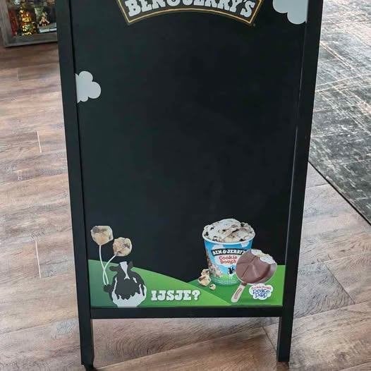 Tableau noir/tableau de trottoir Ben & Jerry's - pliable, Enlèvement, Comme neuf, Tableau noir
