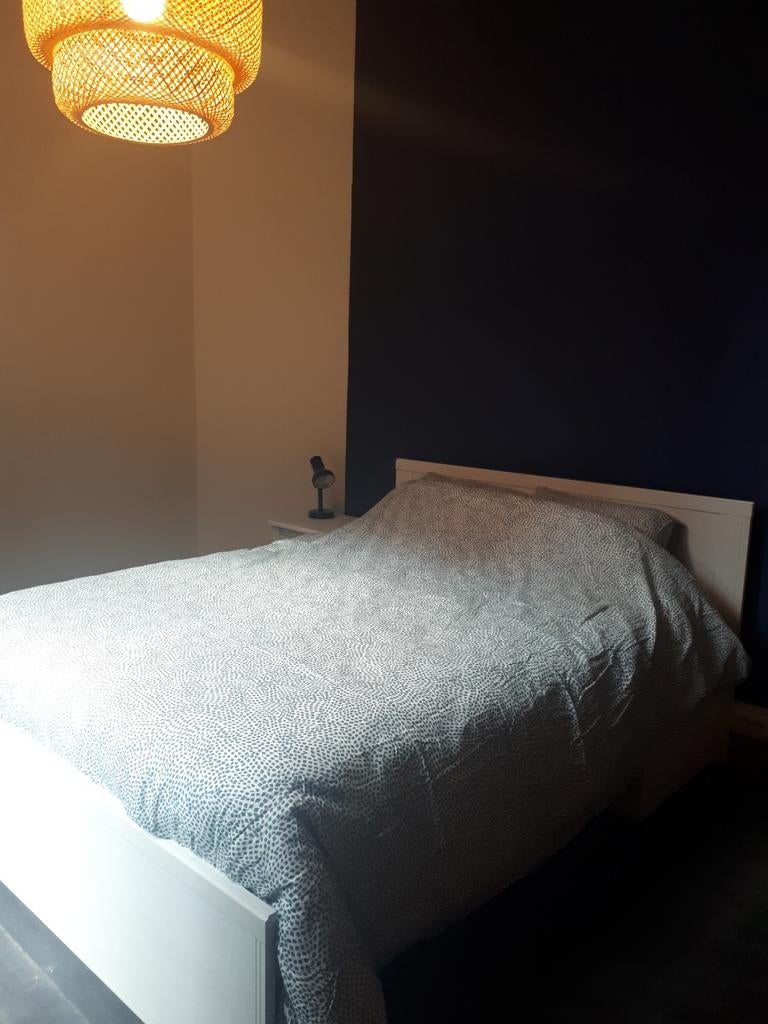 2-persoonsbed incl matras, Huis en Inrichting, Slaapkamer | Boxsprings, Ophalen, Wit