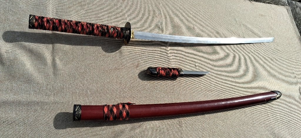Grand katana ou sabre de samouraï en 2 parties, Collections, Enlèvement ou Envoi, Armée de terre, Épée ou sabre