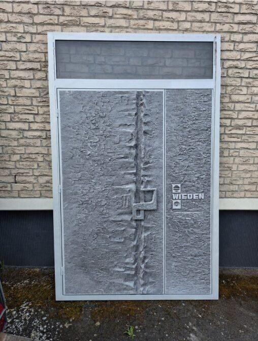 vintage huisdeur brutalisme architectenvilla 1967, Doe-het-zelf en Bouw, Gebruikt, 215 cm of meer, Buitendeur, Glas