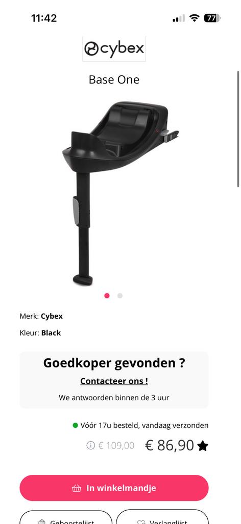Cybex Base One Isofix Autostoelbasis - Zwart, Kinderen en Baby's, Ophalen, Zo goed als nieuw