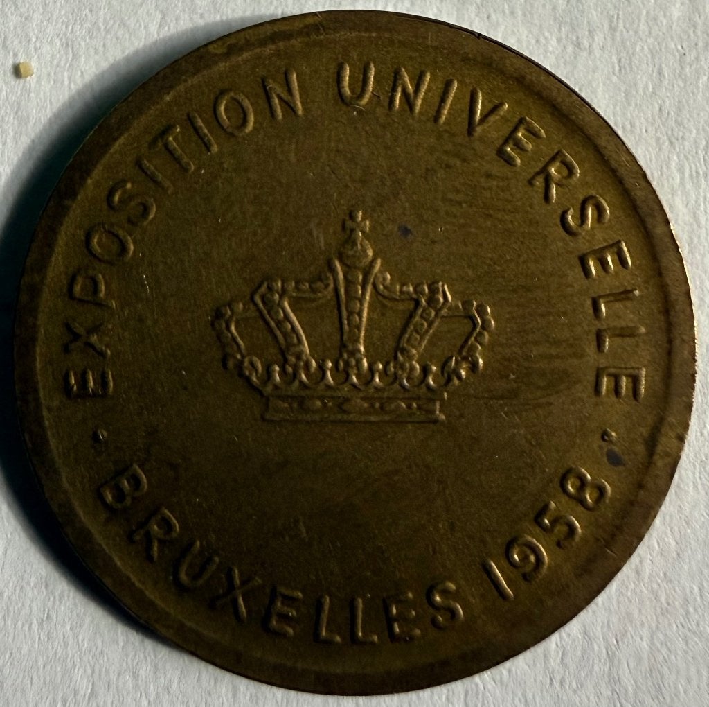 Penning wereldtentoonstelling Brussel 1958 (24mm), Verzenden, Overige materialen