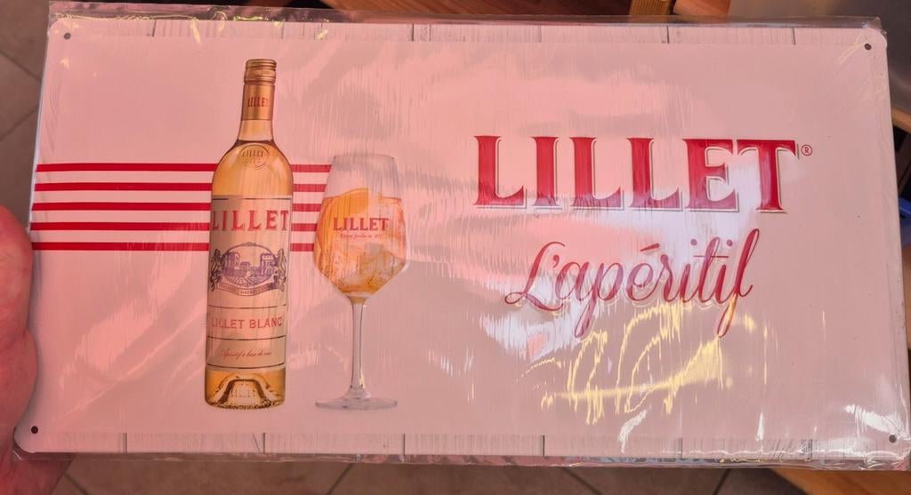 reclamebord wijn 4stuks lillet, Ophalen of Verzenden