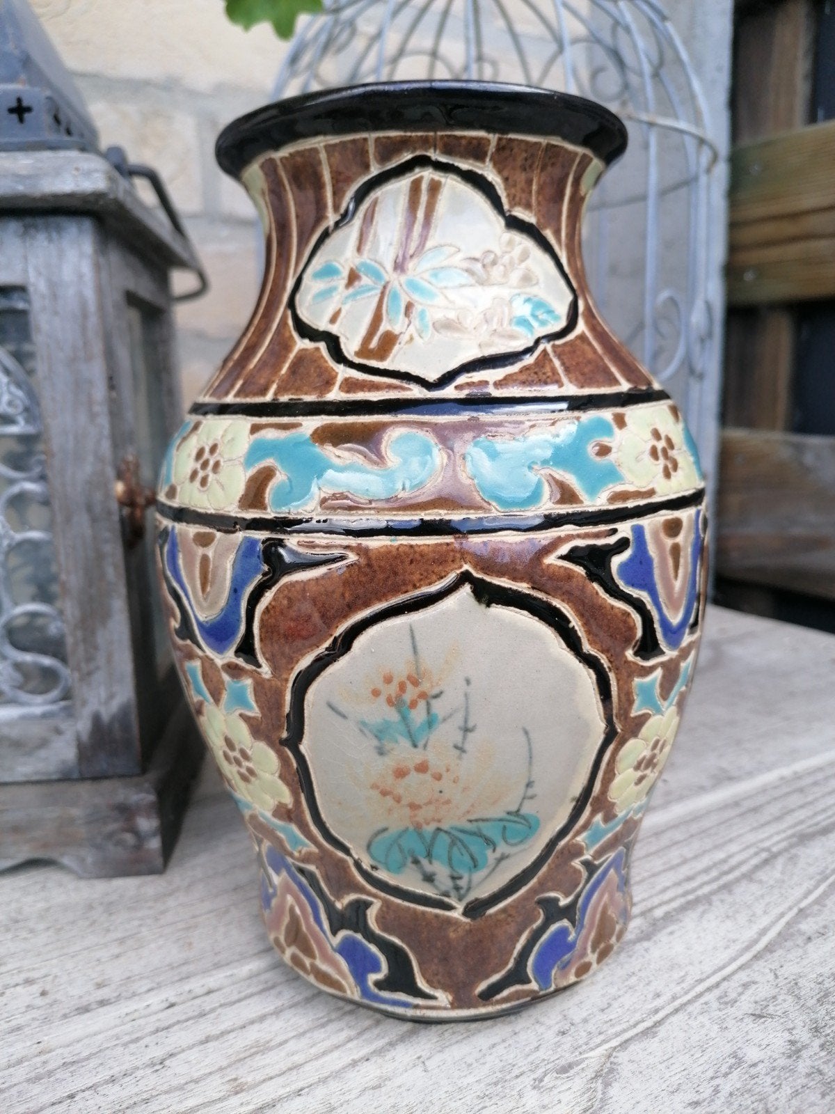 Japanse antieke vaas - 21.5 cm, Enlèvement ou Envoi