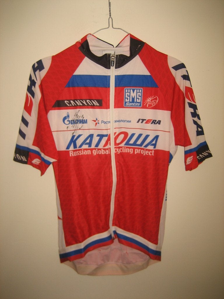 Katusha wielershirt Kuznetsov kampioen Rusland shirt maat M, Ophalen of Verzenden, Zo goed als nieuw, Kleding