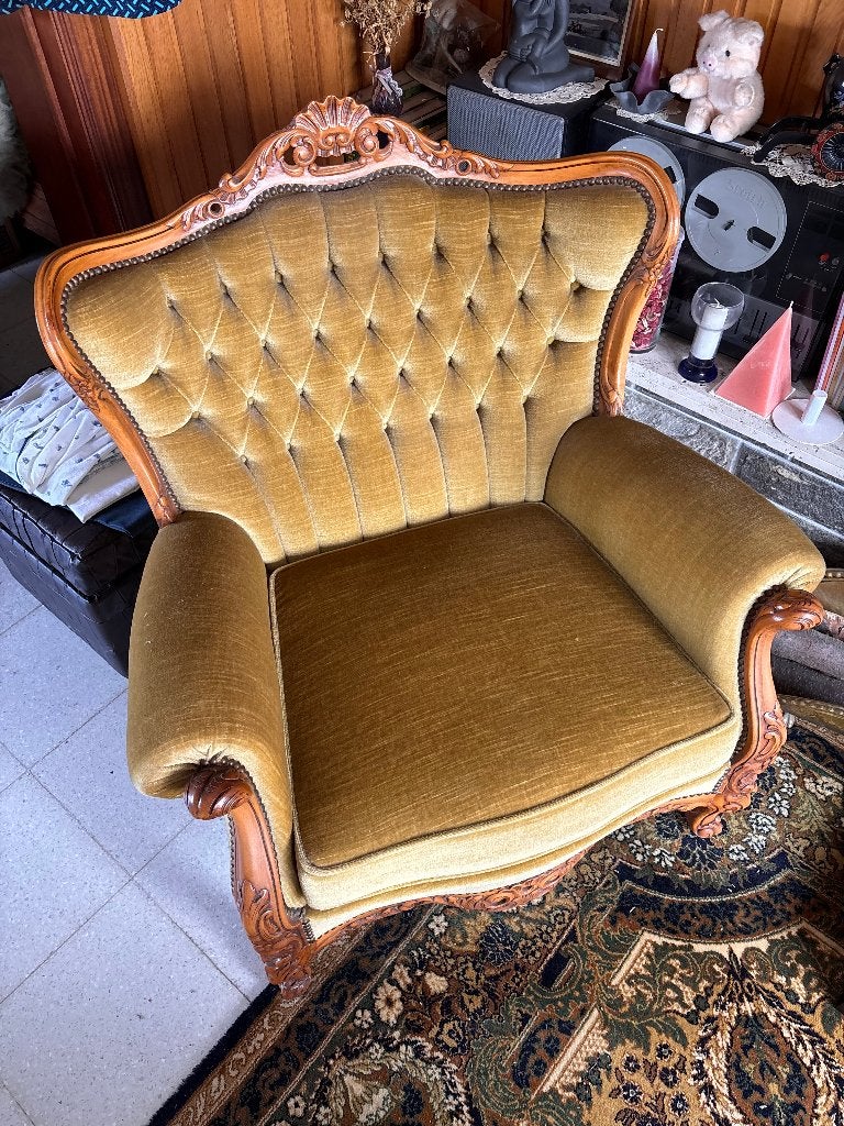 Vintage Barok Salonset - Driezit, Enlèvement, Utilisé, Bois