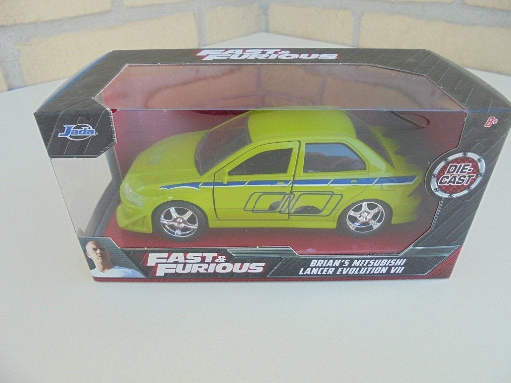 Fast & Furious Brian's Mitsubishi Lancer Evolution VII, Hobby & Loisirs créatifs, Voitures miniatures | 1:32, Enlèvement ou Envoi