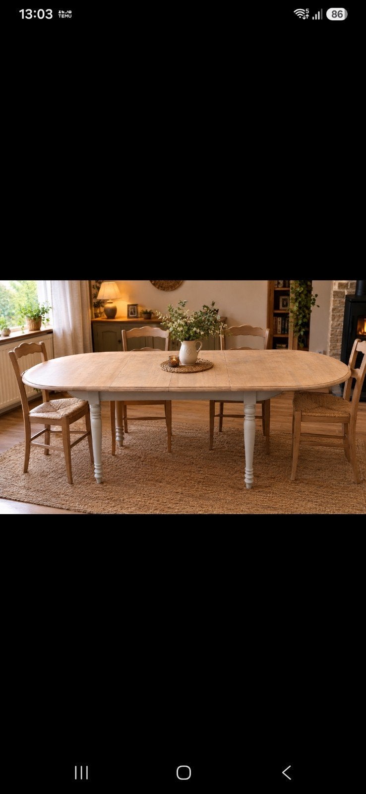 superbe table Chêne français patine Liberon soie grège R, Maison & Meubles, Comme neuf, Enlèvement, 50 à 100 cm, Chêne
