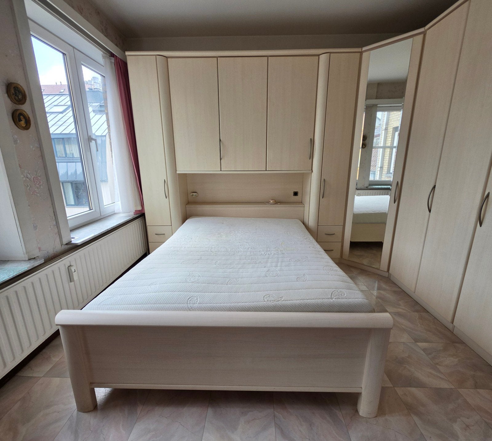Volledige slaapkamer in lichte houtkleur, Ophalen, Zo goed als nieuw, Tweepersoons