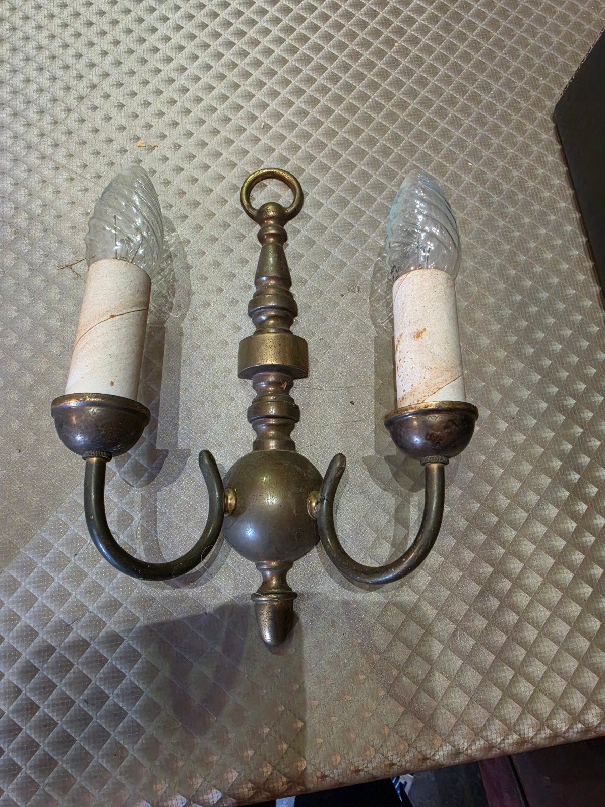 Koperen olie lamp en wandlamp, Ophalen